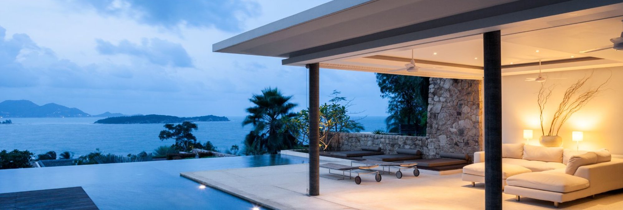 a poolside deck